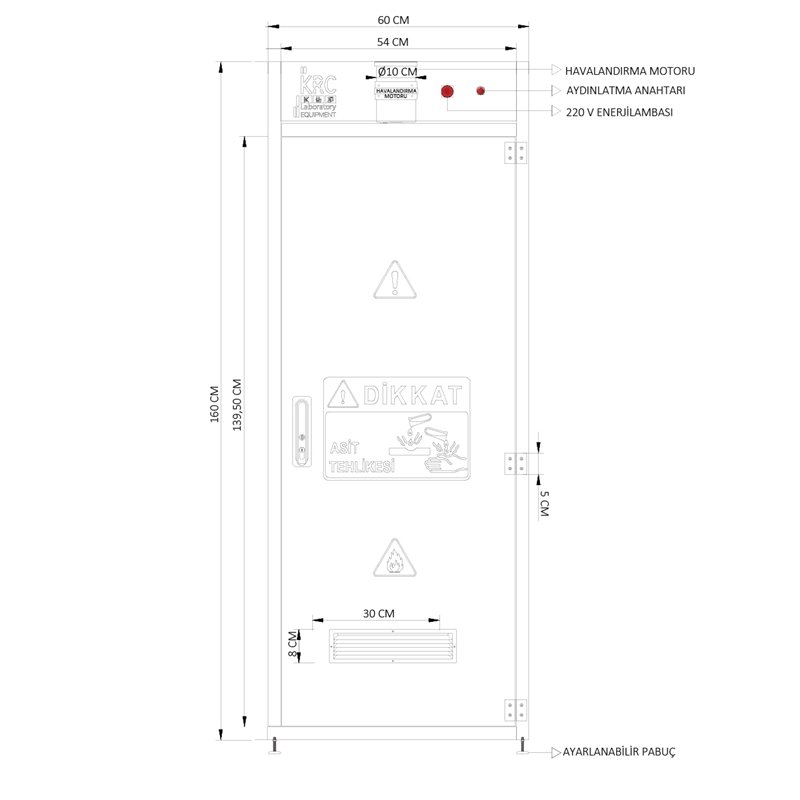 HAVALANDIRMALI TEK KAPAKLI MALZEME DOLABI HMD 6016 (2)