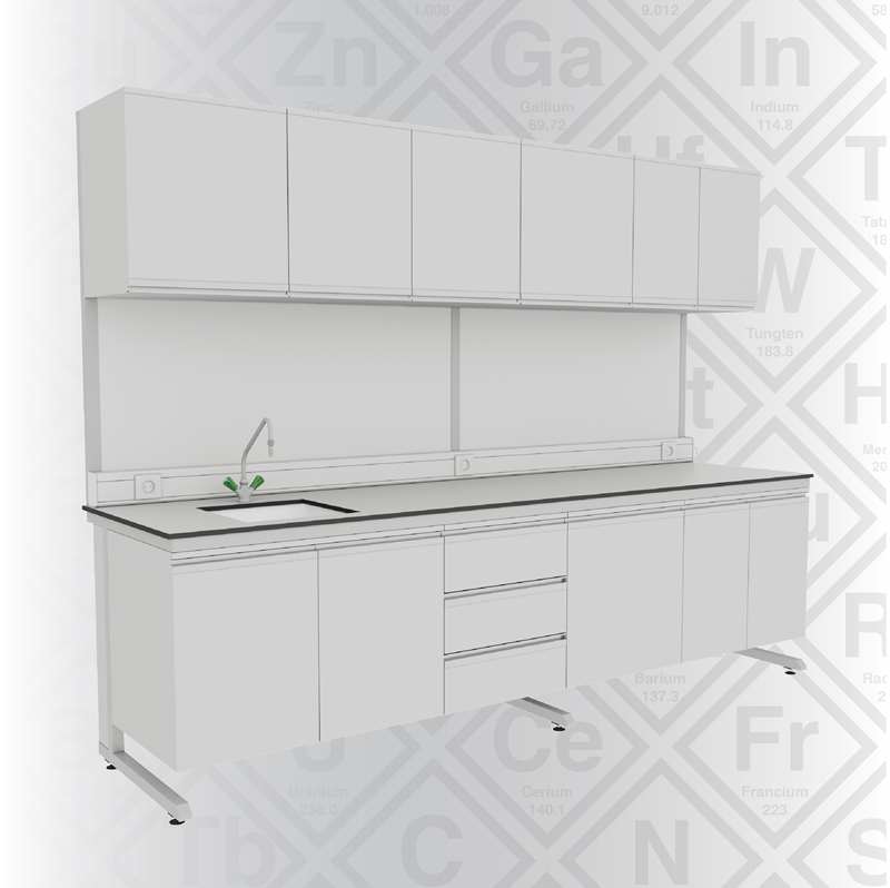 KLT-CUDE28075 C FRAME ÜSTÜ DOLAPLI EVYELİ KENAR TEZGAH