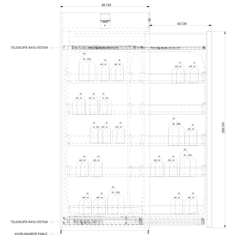 TEKLİ TELESKOPİK RAYLI KİMYASAL SAKLMA DOALBI KSD-TR 4521 (4)