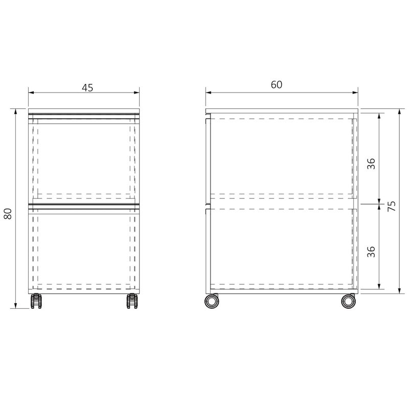 AC-T2C456075 TEKERLEKLİ İKİ ÇEKMECELİ ALT DOLAP (1)-1