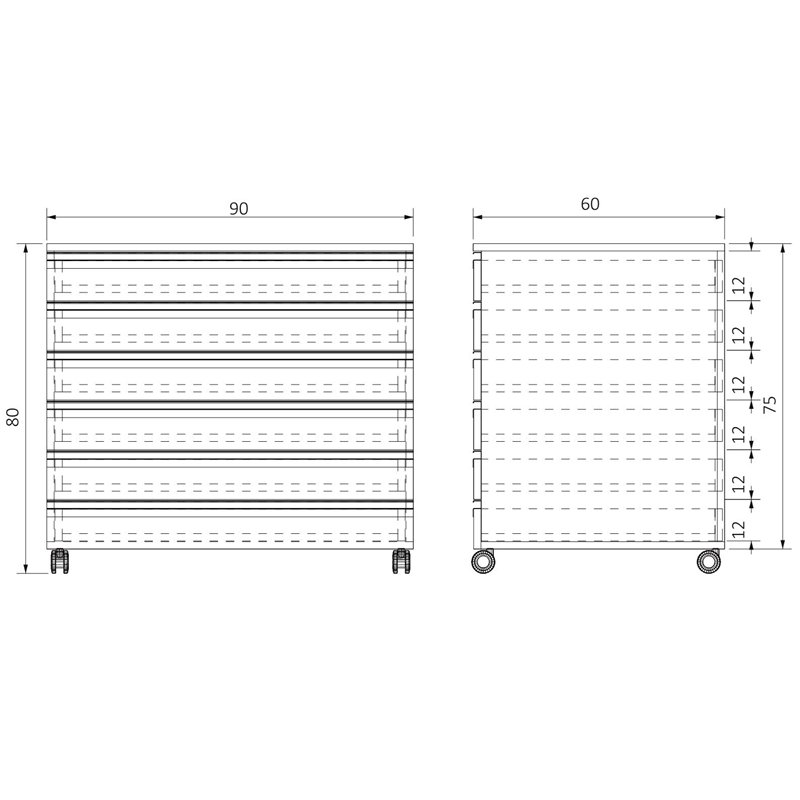 AC-T6GC906075 TEKERLEKLİ GENİŞ ALTI ÇEKMECELİ ALT DOLAP (1)-1